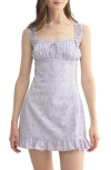 Lush Ruffled Body-con Dress In Lavender