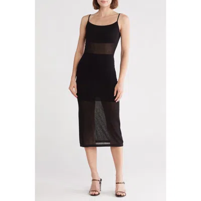Lush Semisheer Knit Body-con Midi Dress
