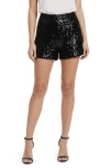 Lush Sequin Shorts In Black