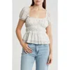 Lush Shirred Peplum Top