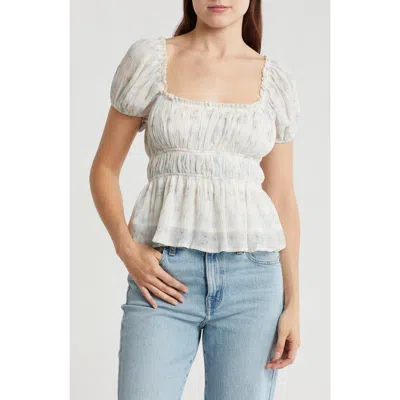 Lush Shirred Peplum Top