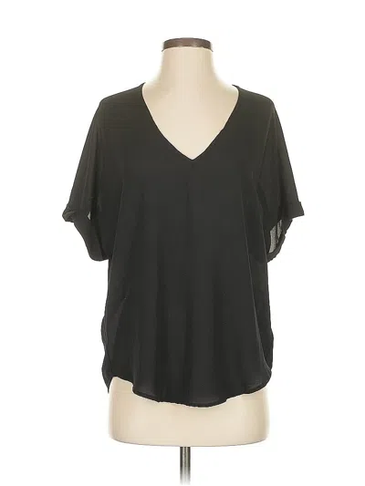 Pre-owned Lush Short Sleeve Blouse In Black