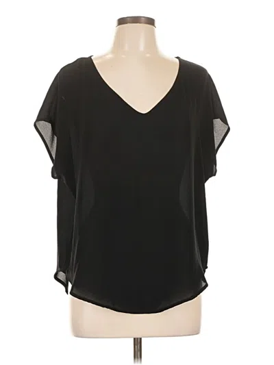 Pre-owned Lush Short Sleeve Blouse In Black