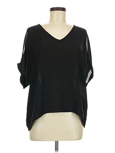 Pre-owned Lush Short Sleeve Blouse In Black
