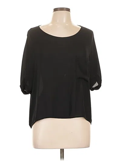 Pre-owned Lush Short Sleeve Blouse In Black