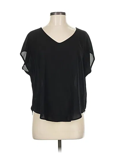 Pre-owned Lush Short Sleeve Blouse In Black