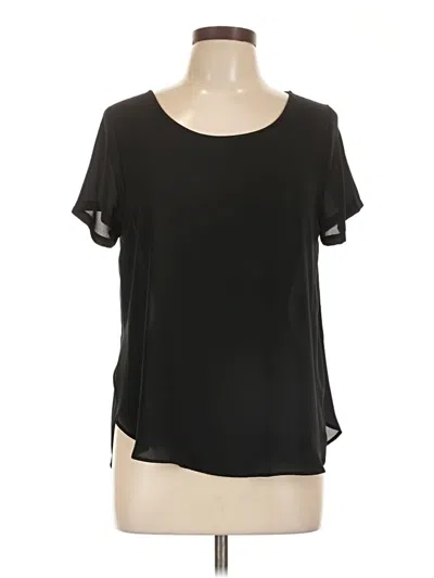 Pre-owned Lush Short Sleeve Blouse In Black