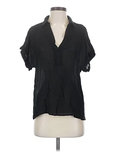 Pre-owned Lush Short Sleeve Blouse In Black