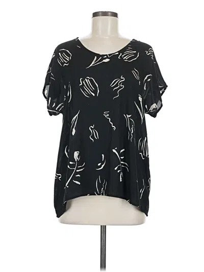 Pre-owned Lush Short Sleeve Blouse In Black