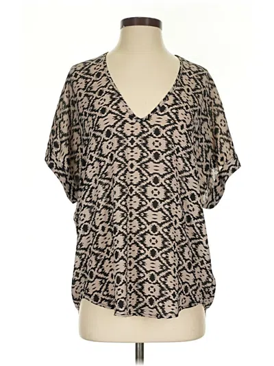 Pre-owned Lush Short Sleeve Blouse In Black