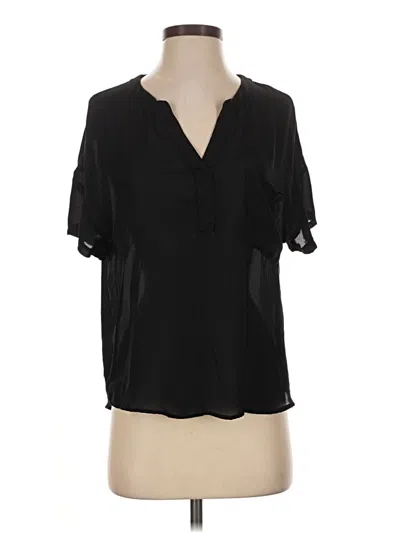 Pre-owned Lush Short Sleeve Blouse In Black