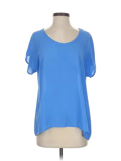 Pre-owned Lush Short Sleeve Blouse In Blue