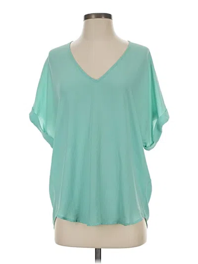 Pre-owned Lush Short Sleeve Blouse In Blue