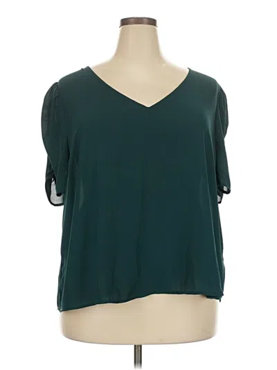 Pre-owned Lush Short Sleeve Blouse In Blue
