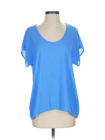 Pre-owned Lush Short Sleeve Blouse In Blue
