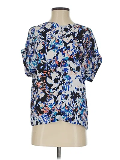 Pre-owned Lush Short Sleeve Blouse In Blue