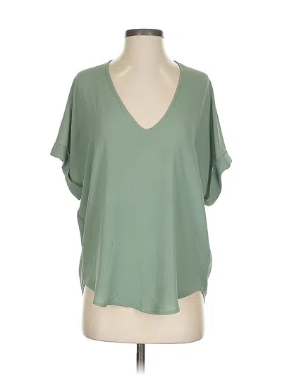 Pre-owned Lush Short Sleeve Blouse In Green