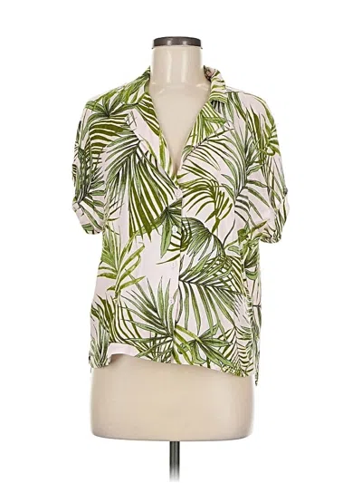 Pre-owned Lush Short Sleeve Blouse In Green