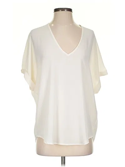 Pre-owned Lush Short Sleeve Blouse In Ivory