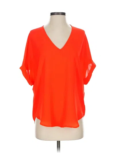 Pre-owned Lush Short Sleeve Blouse In Orange