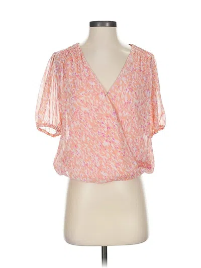 Pre-owned Lush Short Sleeve Blouse In Pink