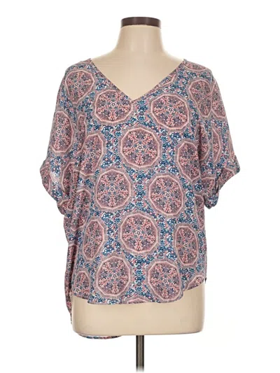 Pre-owned Lush Short Sleeve Blouse In Pink