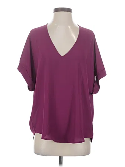 Pre-owned Lush Short Sleeve Blouse In Purple