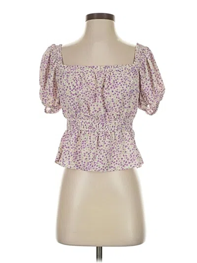Pre-owned Lush Short Sleeve Blouse In Purple