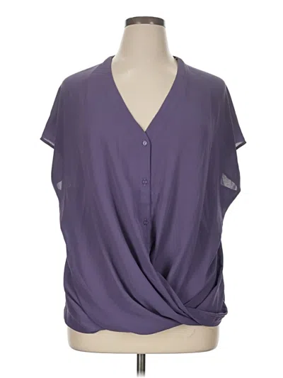 Pre-owned Lush Short Sleeve Blouse In Purple