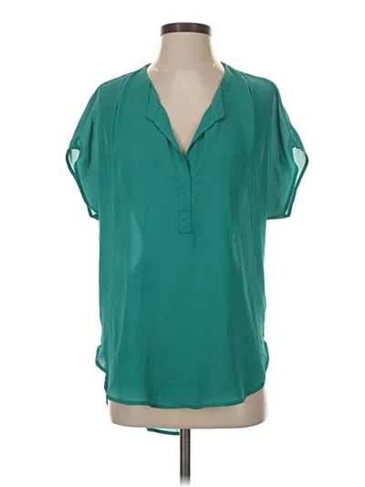 Pre-owned Lush Short Sleeve Blouse In Teal