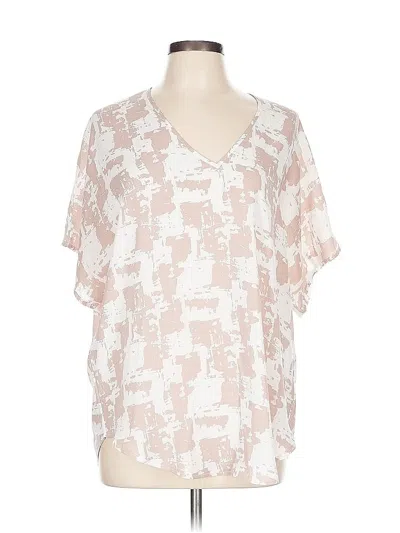 Pre-owned Lush Short Sleeve Blouse In White