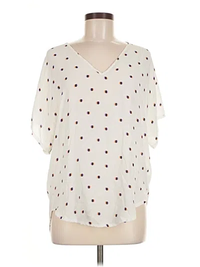 Pre-owned Lush Short Sleeve Blouse In White