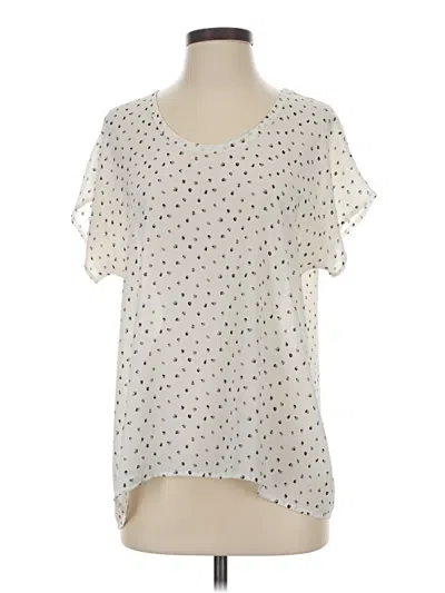 Pre-owned Lush Short Sleeve Blouse In White