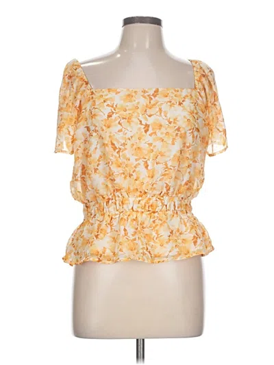 Lush Short Sleeve Blouse In Yellow