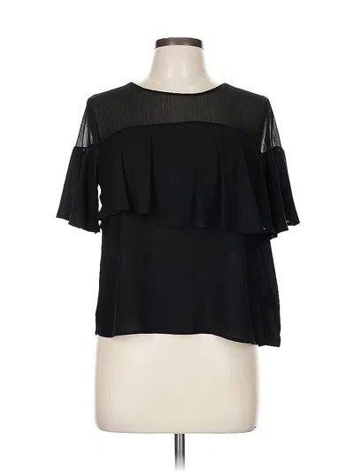 Pre-owned Lush Short Sleeve Top Black Cold Shoulder Neckline Tops