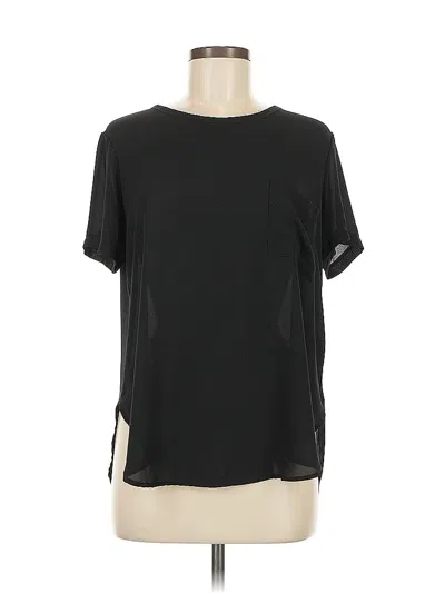 Pre-owned Lush Short Sleeve Top Black Crew Neck Tops