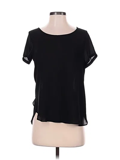 Pre-owned Lush Short Sleeve Top Black Keyhole Neckline Tops