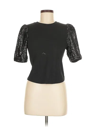 Lush Short Sleeve Top Black Sweetheart Neckline Tops