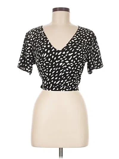 Pre-owned Lush Short Sleeve Top Black Sweetheart Neckline Tops