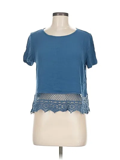 Pre-owned Lush Short Sleeve Top Blue Sweetheart Neckline Tops