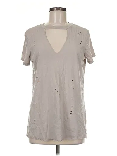 Pre-owned Lush Short Sleeve Top Gray Keyhole Neckline Tops