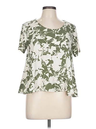 Pre-owned Lush Short Sleeve Top Green Square Neckline Tops