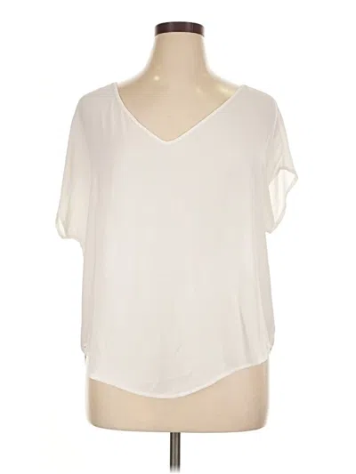 Pre-owned Lush Short Sleeve Top Ivory V-neck Tops