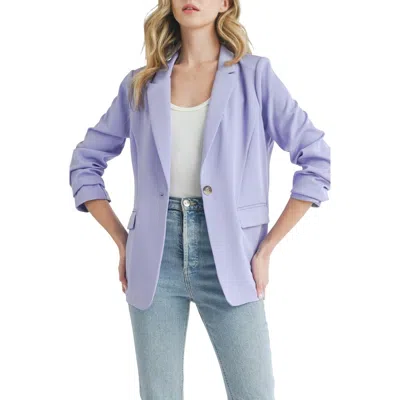 Lush Single Button Blazer In Violet Tulip
