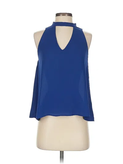 Pre-owned Lush Sleeveless Blouse In Blue