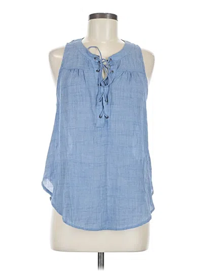 Pre-owned Lush Sleeveless Blouse In Blue