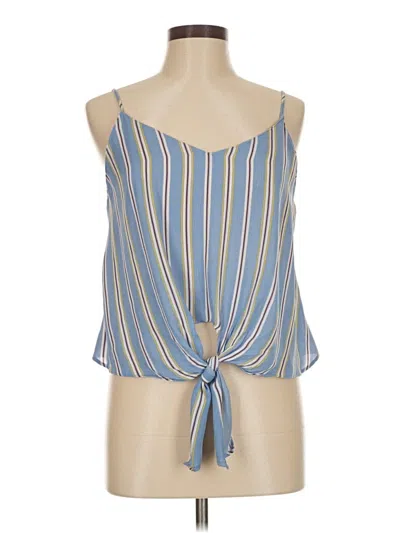 Pre-owned Lush Sleeveless Blouse In Blue