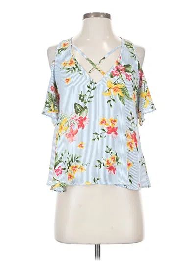 Pre-owned Lush Sleeveless Blouse In Blue
