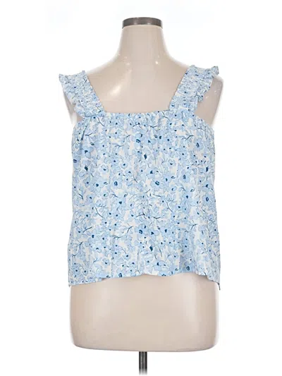 Pre-owned Lush Sleeveless Blouse In Blue