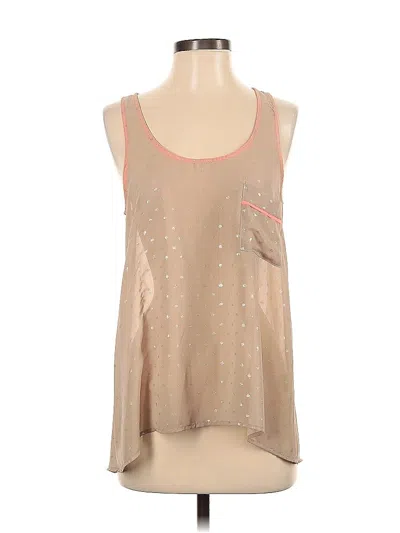Pre-owned Lush Sleeveless Blouse In Brown